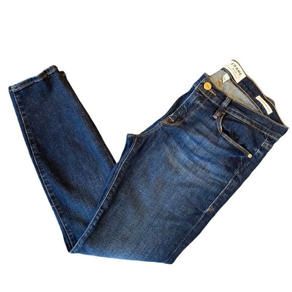 FRAME Denim Le Skinny de Jeanne Crop Medium Wash Jeans Women's 27 - Picture 1 of 5